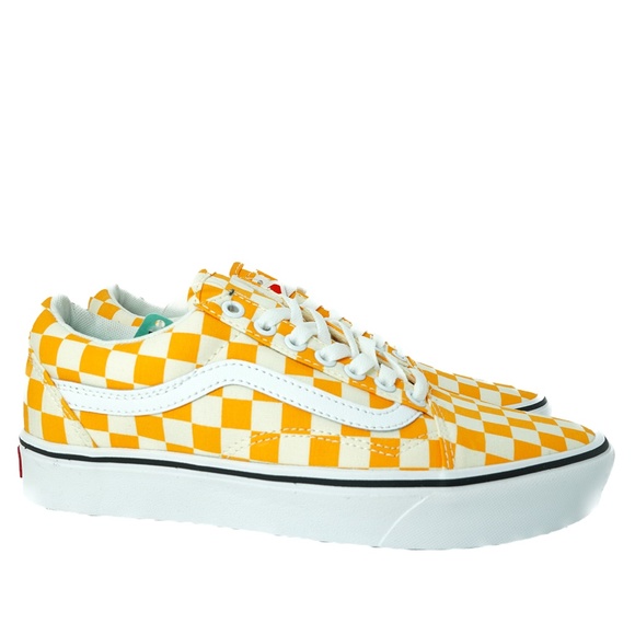 vans old skool checkered yellow